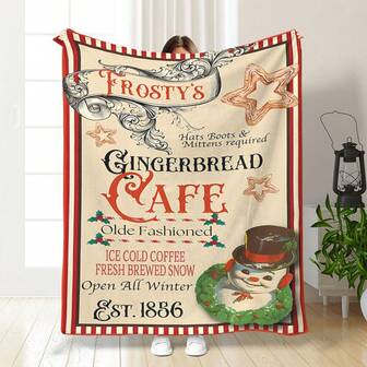 1pc New Christmas Letter Printed Blanket, Soft Plush Throw Blanket, Digital Printing Blanket, Air Conditioning Quilt, Office Nap Blanket, High-End Retro Casual Blanket, Wall Hanging Tapestry