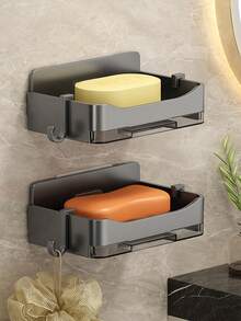 1pc Soap Holder, Soap Box. Bathroom And Toilet Wall Mounted Soap Boxes, Non Perforated Storage Shelves. Soap Box Soap Holder, Bathroom Storage&Storage. Bathroom Small Tools