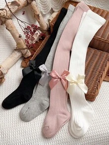 4pairs Toddler Girls Bow Decor Tights - Multicolor - View 11