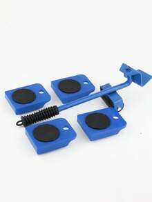 重型家具升降机和搬运工具套件，带 360° 旋转轮 - 5 件套防刮地板滑块，适用于木地板/瓷砖/地毯 | 专业级沙发/梳妆台/冰箱搬运系统 | 公寓搬家必需品、宿舍布置和家居装修工具 | 符合人体工程学的杠杆升降机，非常适合单人搬家、老年人和家居装修（黄色/红色）