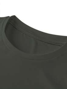 Women's Thermal Underwear Soft Solid Color T-Shirt Style Casual Home Skiing Warm Top For Winter - Dark Grey - View 4