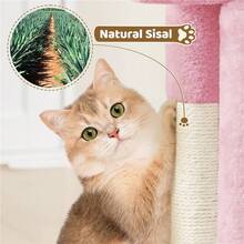 Butterslay 23.5″ 2-Level Cat Tree With Wide Top Perch & Cat Condo & Natural Sisal Scratch Posts For Small/Medium Cats - Hồng - Xem 7