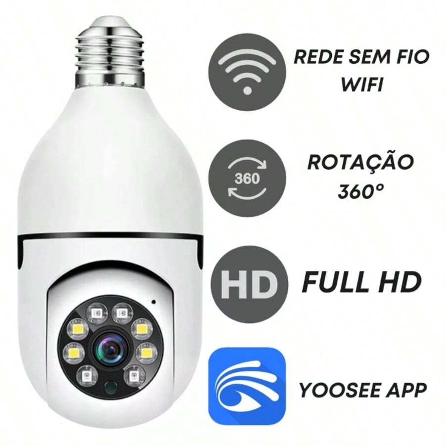 Camera Ip Giratória 1080p Externa Prova Zoom Dágua Noturna Wi-fi - Entrada do Brasil (127V) - Visão 1