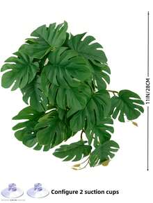 Reptile Habitat Artificial Plants, Amphibian Tank Shelter Hanging Plants, Climbing - Terrarium With Suction Cup Base, Tank Decoration, Suitable For Bearded Dragons, Lizards, Snakes, Geckos, Frog-Hamsters