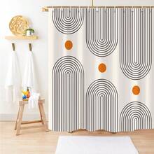 Boho Mid Century Extra Long Shower Curtain, 72Wx78H Minimalist Abstract Sun Modern Machine Washable Polyester Waterproof For Bathroom With 12 Hooks{"Color_name":"Cream","Size_name":"72\"Wx78\"L(Packof1)"} - Multicolor27 - View 4