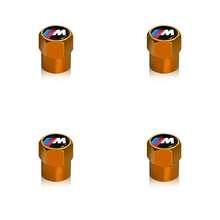 4 tapas de válvula de neumático de coche, cubiertas de vástago de aire, accesorios para BMW E46 E39 E90 E60 E36 F30 F10 E34 E30 F20 E92 M3 M4 M5 X5 6 - Naranja M de BMW - Ver 10