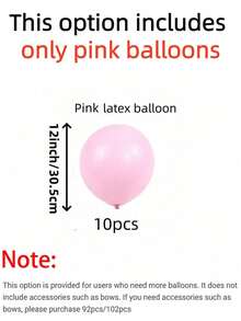 92/102 Stück Set rosa Latex Luftballons mit schwarzer Schleife, Internet-Star Outdoor Foto, Schleifen Dekoration, Valentinstag, Familiengeburtstag Party, Hochzeit