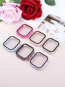 6PSC Compatible With Apple Watch Cases 40/41/42/44/45/46/49mm. Sporty, Casual, Shockproof, Scratch-Resistant, Hard PC Case With Tempered Glass Screen Protector (2-In-1 Design). Compatible With Apple Watch Ultra/11/10/9/8/7/6/5/4/SE Men's And Women's Cases. 6 Colors Available. - 6 Color Combination -4 - View 16