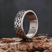 1 Piece Retro Waterproof Stainless Steel Hollow Cross Infinite Irish Knot Band Ring For Man Women - Silver - View 6