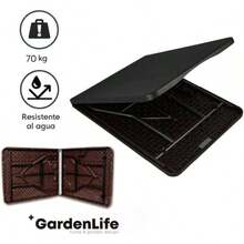 u207AGardenLife Mesa Plegable Plastico 1.80 Metros, Altura Regular, Porttil y Duradera, para Interior y Exterior, Excelente Calidad, para Patio, Jardn, Comedor, Eventos Blanco - Marrón + 1.8 M - Ver 7