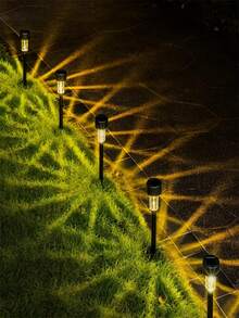 24pcs Solar LED Lights, Outdoor Solar LED Lawn Lights, 35 Milliamperes,Solar Landscape Decorative Lights, Waterproof And Durable. They Are Suitable For Courtyards, Lawns, Paths, Decks, Driveways And Gardens, As Well As For Decorating Festival Parties And Garden Walkways. - Warm Light - 查看 6