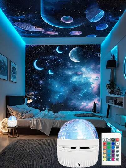 1 Stück LED Projektionsleuchte - RGB Fernbedienung Galaxie & Sternprojektor, geeignet für Schlafzimmer, Heimkino, Decke und Raumdekoration, perfektes Geschenk für Weihnachten, Hochzeit, Party