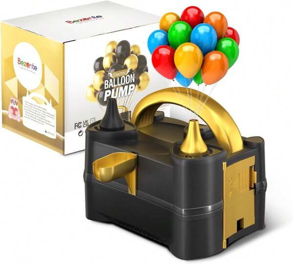 Bezente Balloon Pump Electric, Portable Balloon Inflator Pump Electric Air Pump For Balloons Dual Nozzle Electric Balloon Pump For Birthday Wedding Graduation Party Drations
