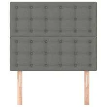 Kopfteile 2 Stk. Dunkelgrau 90x5x78/88 cm Stoff