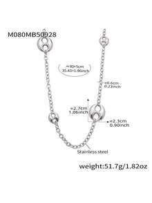 1pc Fashionable Pig Nose Element Long Sweater Chain Necklace - Pig Nose Long Necklace - View 10