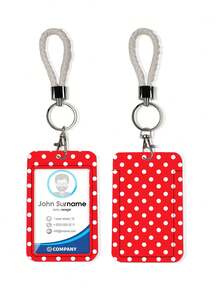 1 件 ABS 波点印花卡通风格滑动卡包。学生腕带卡包，女式学生卡包，身份证公交卡保护套，学生校园卡保护套 - 彩色 - 查看 9