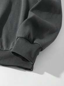 Men's All-Match Crew Neck Sweatshirt, Versatile Casual Pullover, Essential For Street Style Layering, Autumn/Winter-New Autumn/Winter Collection-L91 - 深灰色 - 查看 6