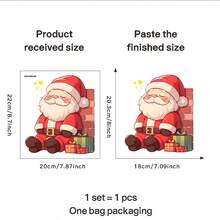 Pegatinas decorativas para ventanas de Navidad - Papá Noel con regalos, decoraciones adhesivas para ventanas, sin residuos, removibles, para el hogar, la tienda, la oficina - Decoraciones removibles para ventanas navideñas, exhibición festiva, diseño alegre, calcomanías decorativas, decoradores del hogar, pegatina para ventana de Navidad removible, cling para ventana de Navidad, pegatinas adhesivas para ventanas, pegatina para ventana de Navidad, decoración navideña