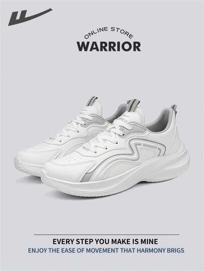 WARRIOR Warrior Comfortable Street Style Thick Soled Men's ShoesSpring And Autumn Comfortable Running Shoes Modest Style Casual Yet Sleek Sneakers Applicable Throughout The Year Wear-Resisting All-Day Wear Training Sneakers Little White Shoes