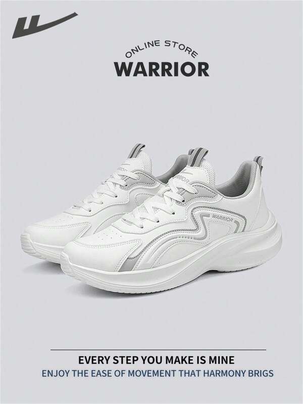 WARRIOR Warrior Comfortable Street Style Thick Soled Men's ShoesSpring And Autumn Comfortable Running Shoes Modest Style Casual Yet Sleek Sneakers Applicable Throughout The Year Wear-Resisting All-Day Wear Training Sneakers Little White Shoes