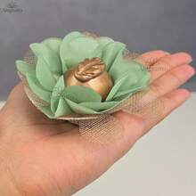 Kit Of 100 Lunita Paper Cupcake Wrappers With Fabric Screen For Fine Sweets – Wedding Birthday Party - 橄欖綠 - 查看 2
