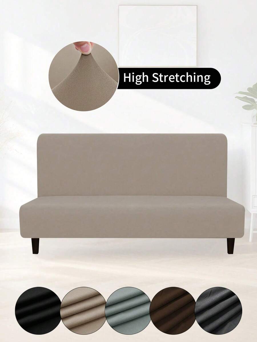 1 pieza Funda de sofá sin brazos de seda de leche, funda de polvo de sofá sin brazos minimalista moderna, impermeable, antiarañazos, antideslizante, lavable, adecuada para sala de estar, dormitorio, sala de estudio y otros espacios