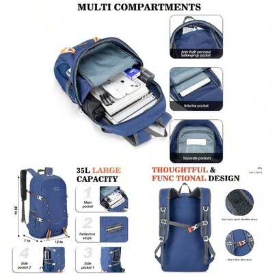 - Mochila de viaje ligera y plegable de 35 litros