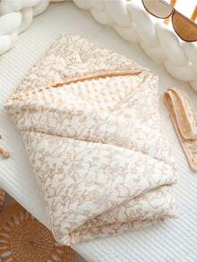 1 件新生儿襁褓包，秋冬季柔软圆点襁褓毯，婴儿防惊吓睡袋