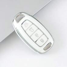 四键TPU汽车钥匙遥控器保护套，兼容Santa Fe、I30、IX35、Encino、KONA、Solaris、Sonata、Azera、Grandeur、Elantra、Accent等车型 - 无钥匙进入遥控器保护套 - 4按鍵 - 查看 6