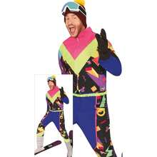 Fiestas Guirca Combinaison de Ski Rétro des Années 80 pour Adultes, Vêtements de Style Vintage avec des Couleurs Vives, Parfait pour Sports d'Hiver, Fêtes Thématiques et Costumes Colorés et Confortables, Disponible en Plusieurs Tailles - Multicolore - Voir 1