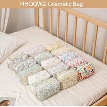 Makeup Bag Travel Cosmetic Bag For Women Girls, Zipper Make Up Pouch, Floral Flowers Toiletry Organizer Makeup, Portable Storage Bag, Cosmetic Travel Cloth Bag (Navy Blue Flower){"Color_name":"A3NavyBlueFlower"} - A3海軍藍花 - 查看 6