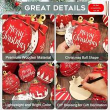 12pcs/36pc Christmas Ball Pendant Wooden Pendant Christmas Decoration ,2D Three-Dimensional Ornaments, Not 3D. This Pendant Is A Wooden Flat Single-Sided Pendant, Not A Sphere Home Decoration Decoration Decoration Family Atmosphere Christmas Tree Decoration Pendant, Party Decoration Supplies - Wooden Pendant Christmas Decoration-christmas Tree Decoration - View 7