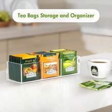 ¡RecomendadoCaja para Té, Organizador Caja para Bolsas de Té, Ideal para Café, Especias, Despensa, Nevera, Armario, Arcón de Cocina (3 Compartimentos)¡Top de Temporada - 8 compartimentos - Ver 2