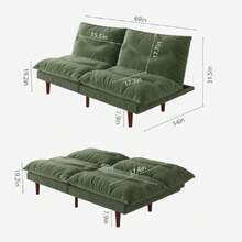 Futon Sofa Bed, 69 Inch Futon Couch With Adjustable Backrest, Corduroy Convertible Sleeper Sofa Bed, Folding Sleeper Recliner For Apartment, Living Room, Office, Green,23107497 - 薄荷綠 - 查看 2