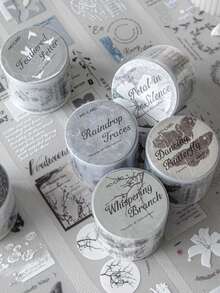 1 rolo de adesivos PET foscos com padrão criativo, adequados para presentes, escritório, casa, marcação, etiquetas, salas de aula, brinquedos, diários de alunos, artesanato faça você mesmo, decoração vintage