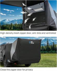 JOYTUTUS Truck Tent With Awning, Truck Bed Tailgate Tent Pickup Camping Tent Canopy (Only Fits Full-Size Truck With Soft Topper Or Camper Shell) - 1 - Xem 5