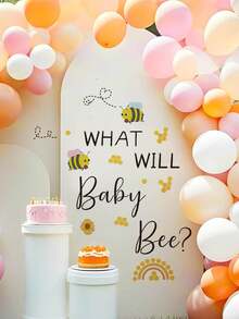 1 件 WHAT WILL BABY BEE 派对墙贴，婴儿洗礼派对背景拱门装饰贴纸 - 黃色 - 查看 5