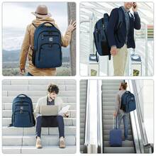 UKEIN Laptop Backpack With USB Charging&Headphone Port,Anti-Theft Business Backpack With Padded Shoulder Strap, Computer Rucksack For School/Work/Travel - 藍色 - 查看 7