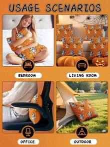 Bluey 1/2/4 buc. Fețe de pernă Bluey, față de pernă moale, lenjerie de pat Bluey, fețe de pernă Bluey, fețe de pernă cu model de desene animate Bluey, doar fețe de pernă fără inserție, pentru canapea, dormitor, living, decor de casă, moi și respirabile, prietenoase cu pielea și confortabile, textile confortabile pentru casă, înapoi la școală, decorațiuni de Halloween