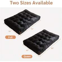 8 Inches Futon Mattress Full Size, Thick Futons Sofa Couch Bed, Floor Mattress For Adults, Shredded Foam Filling, Medium Firm(Frame Not Included), Black, 54"X75",23107642 - 黑色 - 查看 2