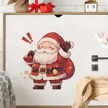Pegatinas decorativas para ventanas de Navidad - Papá Noel con regalos, decoraciones adhesivas para ventanas, sin residuos, removibles, para el hogar, la tienda, la oficina - Decoraciones removibles para ventanas navideñas, exhibición festiva, diseño alegre, calcomanías decorativas, decoradores del hogar, pegatina para ventana de Navidad removible, cling para ventana de Navidad, pegatinas adhesivas para ventanas, pegatina para ventana de Navidad, decoración navideña