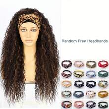 26 Inch Long Wave Synthetic Wig Glueless Headband Style For Machine Made Non-Lace Front Hair - Multicolor - View 2