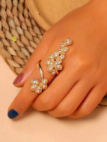 1 pieza Anillo de flor ajustable, adecuado para uso diario y como regalo de damas elegantes - HJ11202 multicolor - Ver 1