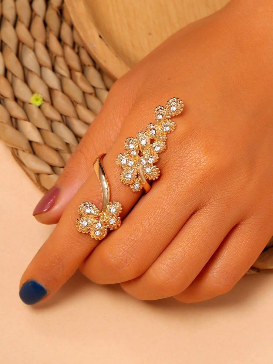 1 pieza Anillo de flor ajustable, adecuado para uso diario y como regalo de damas elegantes - HJ11202 multicolor - Ver 1