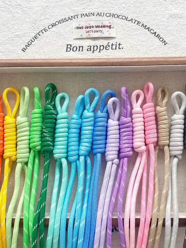 Minimalist Colorful Lanyard, DIY Beaded Craft, INS Polka Dot Polyester Cord Phone Charm