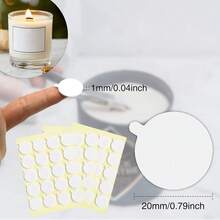 100入/200入/400入 蠟燭芯貼片 2cm 蠟燭製作用品 雙面貼片附小尾端 蠟燭製作套件 熱蠟貼片 - 有尾巴膠點 - 查看 2