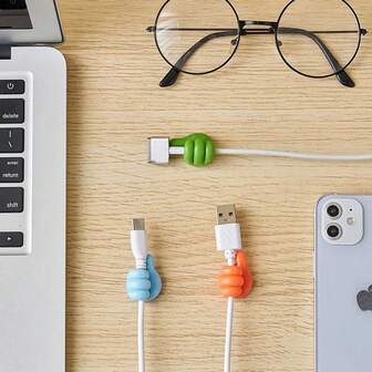1pc Cable Clips, Fun Cord Holders, Silicone Thumb Wall Hooks, Cord Organizer For Desk Wall Car Nightstand, Cord Clips, Wire Holders, Phone USB Charger Cable Management, Key Hanger
