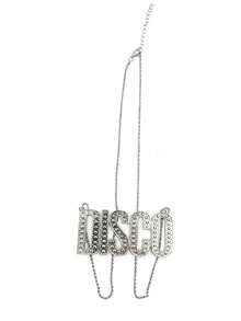 1 Set Retro Disco Style Outfit, Suitable For Men And Women, 1 Pair Of Transparent Glasses + 1 Silver Disco Necklace, Suitable For Theme Parties And Disco Gatherings