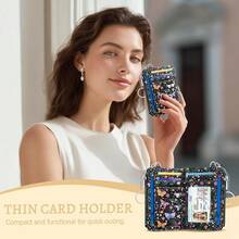 Butterfly Flowers Credit Card Holder Small Wallet Women, Slim RFID Blocking Wallet Woman Keychain With Zipper Coin Pocket, Front Pocket Thin Travel Card Case With ID Window For Ladies Gifts{"Color_name":"Butterfly"} - 多色8 - 查看 8