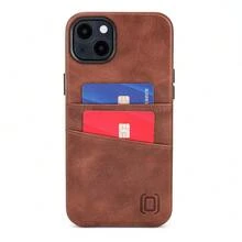 Funda de tarjeta para 14 Plus con placa de metal integrada para montaje magnético y 2 bolsillos: Cartera de piel sintética premium Exec M2 (14 Plus, Marrón) - Multicolor3 - Ver 10